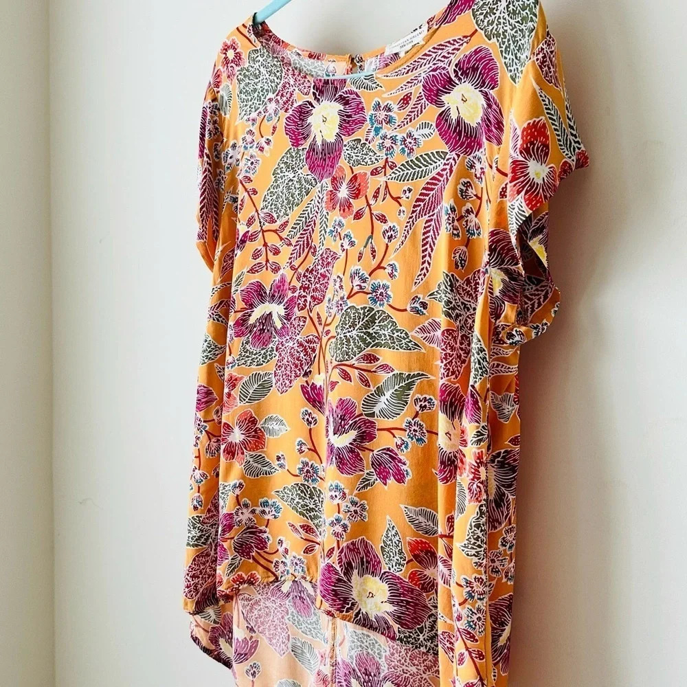Christian Siriano Floral Blouse - Womens Hi-Lo Shirt Size XL - Picture 10 of 13